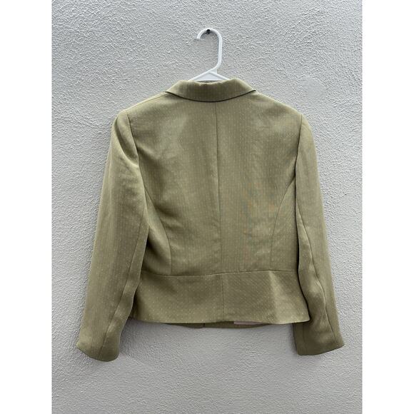 Sag Harbor Womens Blazer Pants Suit Set Size 4 Petite Tan Pink Button Up - Picture 6 of 16